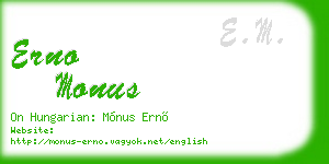 erno monus business card