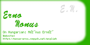 erno monus business card